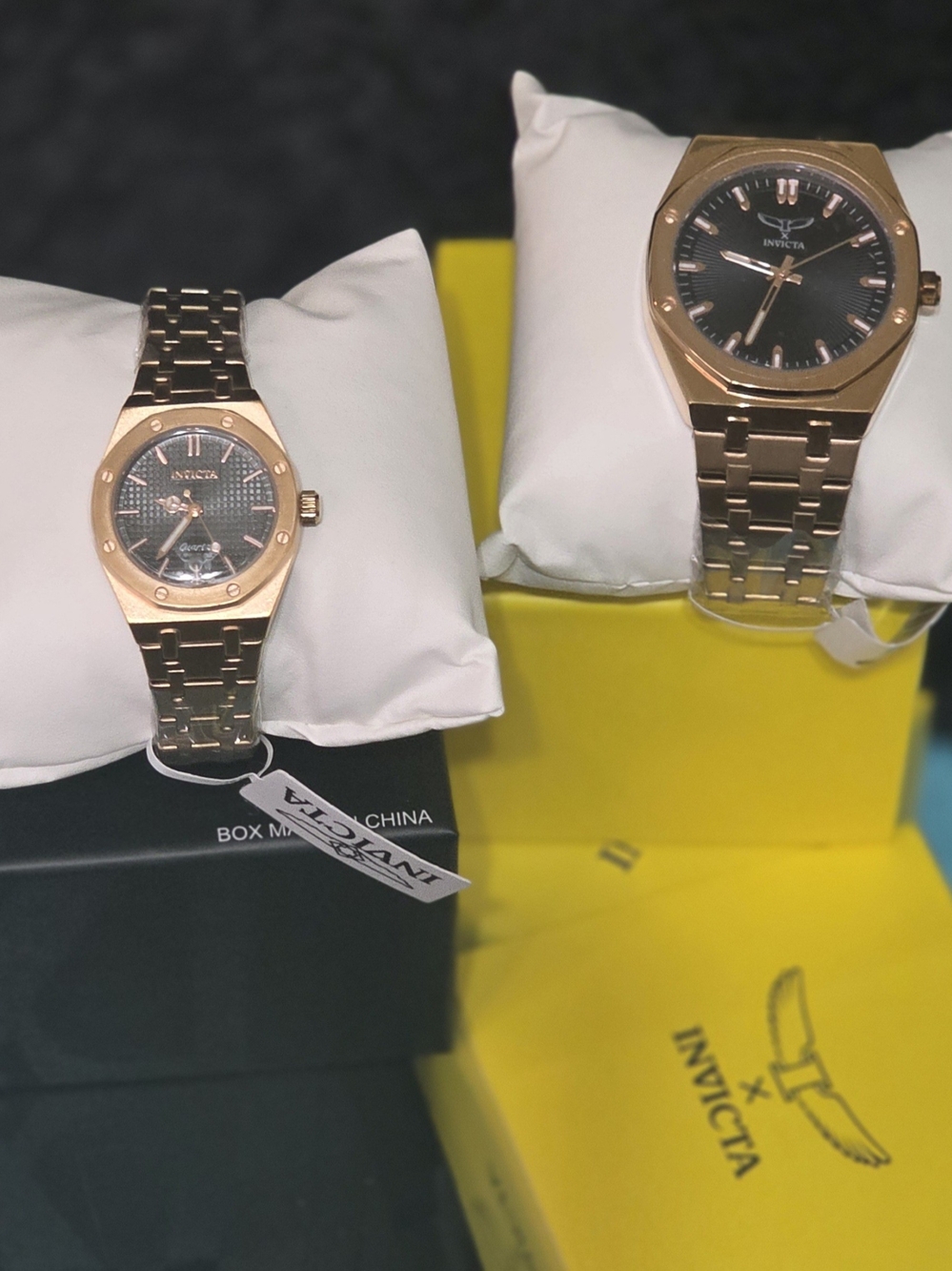 Invicta Rose Gold His And Hers Bracelet Watch - Rose Gold/Black Dial